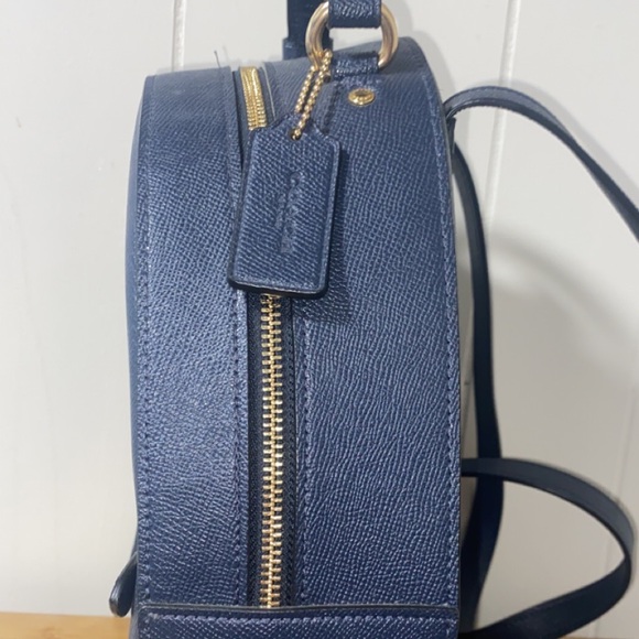 COACH navy blue mini back pack (like new) - Picture 6 of 7